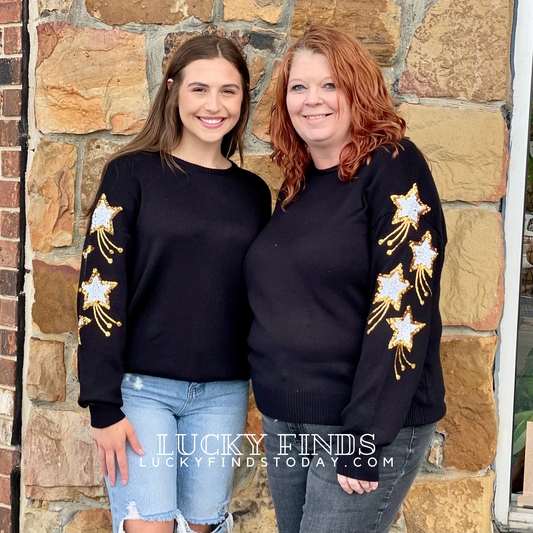 Vibrant Star Sequin Sweater 9002