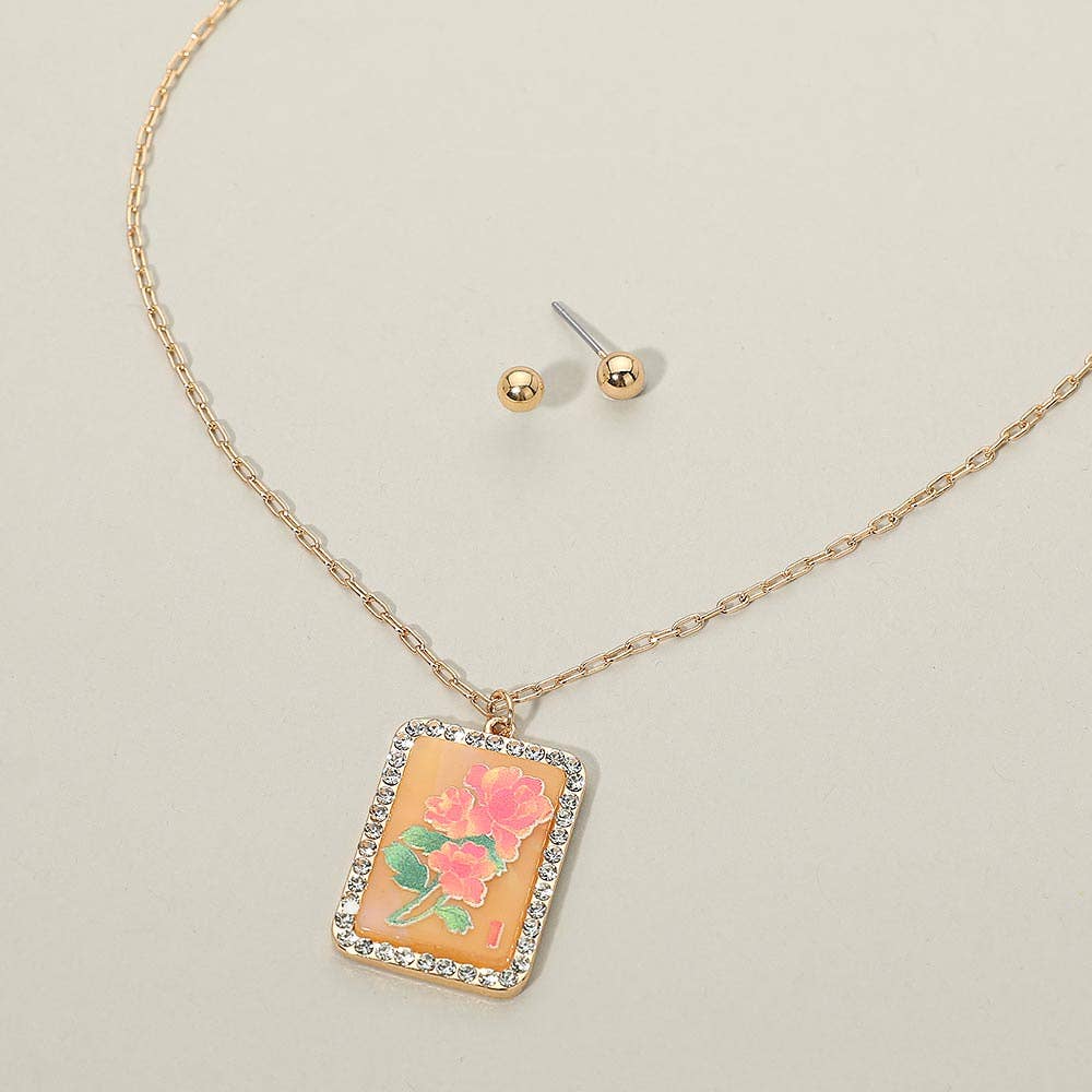 Peacock Frame Pendant Necklace