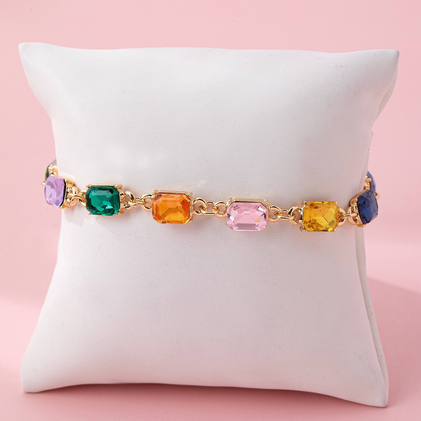 Rainbow Gemstone Tennis Bracelet
