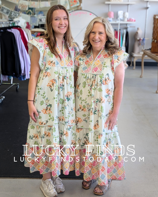 Umgee Patchwork Midi Dress P522