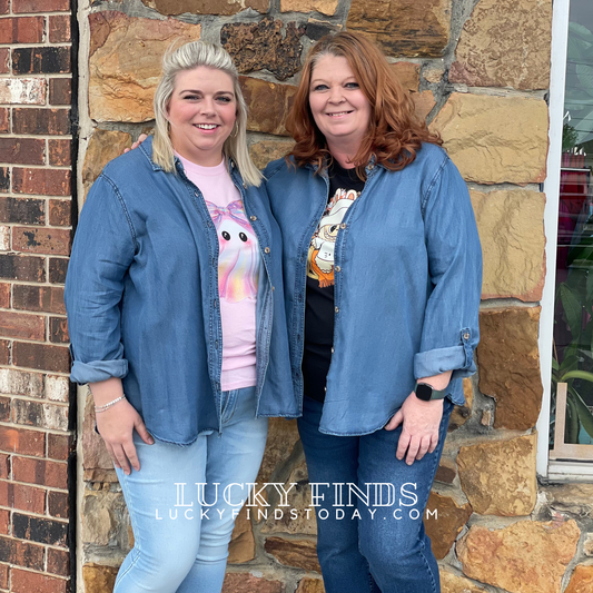 Love Me Now Chambray Top A224