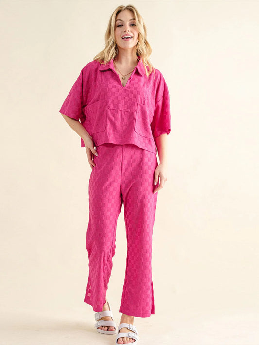 Young & Cute Checker Pants Set A227