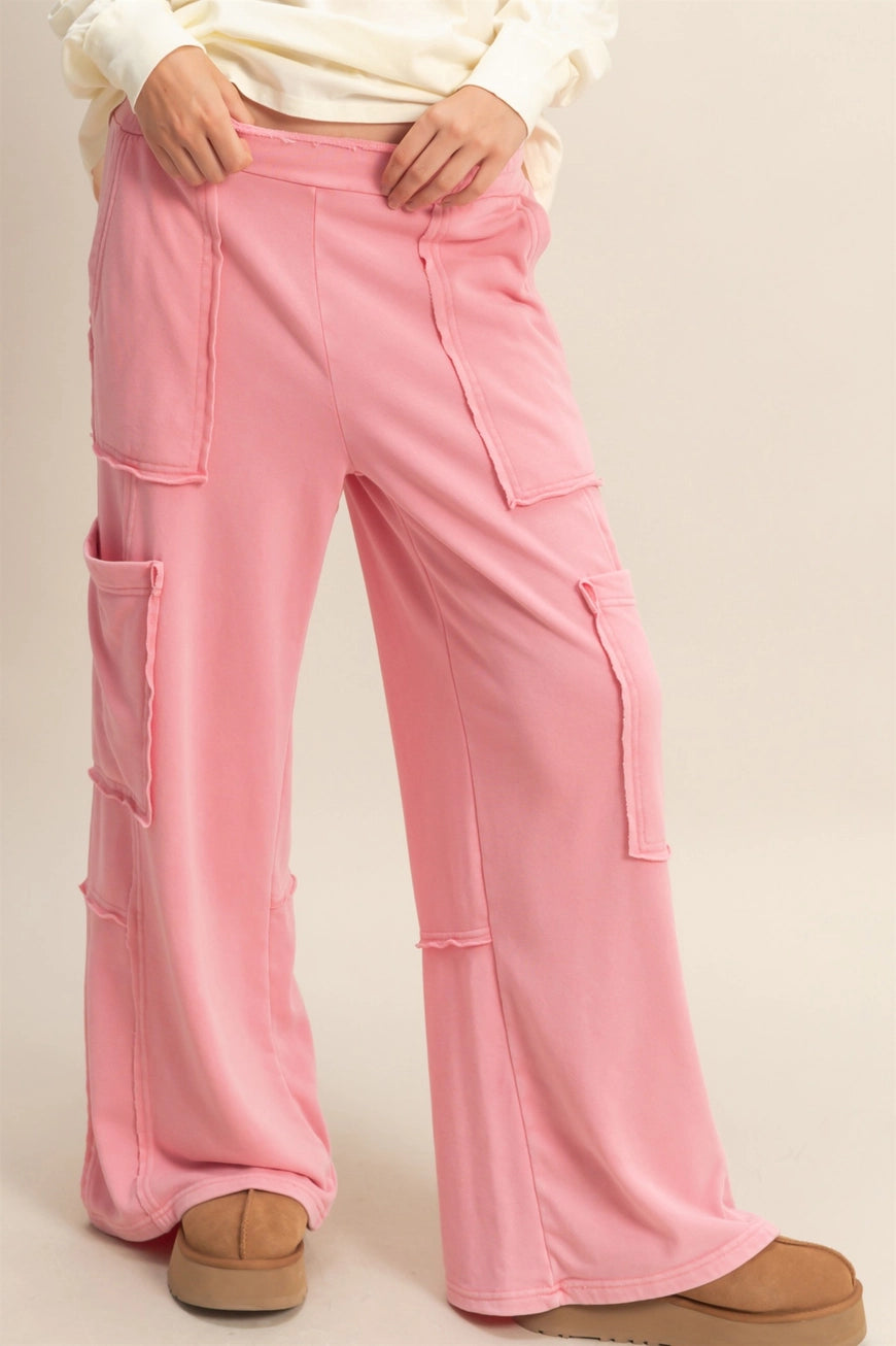 Dallas Comfy Washed Cargo Pants A233