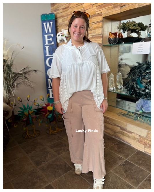 Dallas Comfy Washed Cargo Pants A233