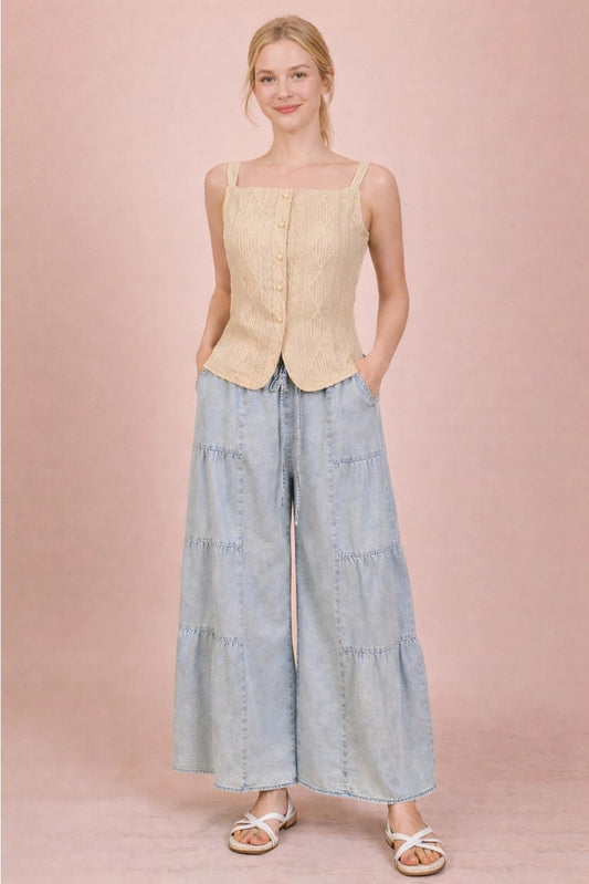 My Chambray Wide Leg Pants A261
