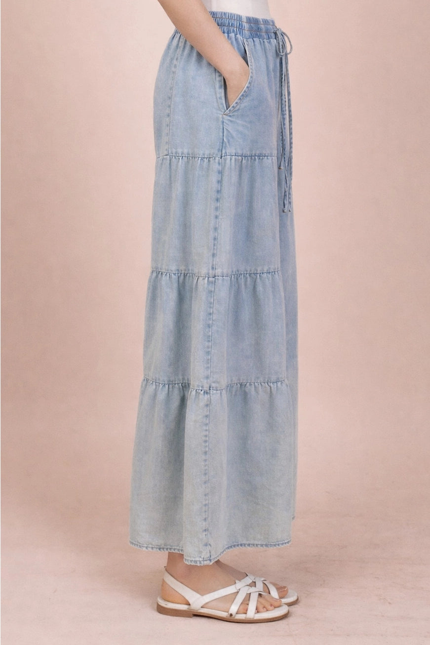 My Chambray Wide Leg Pants A261