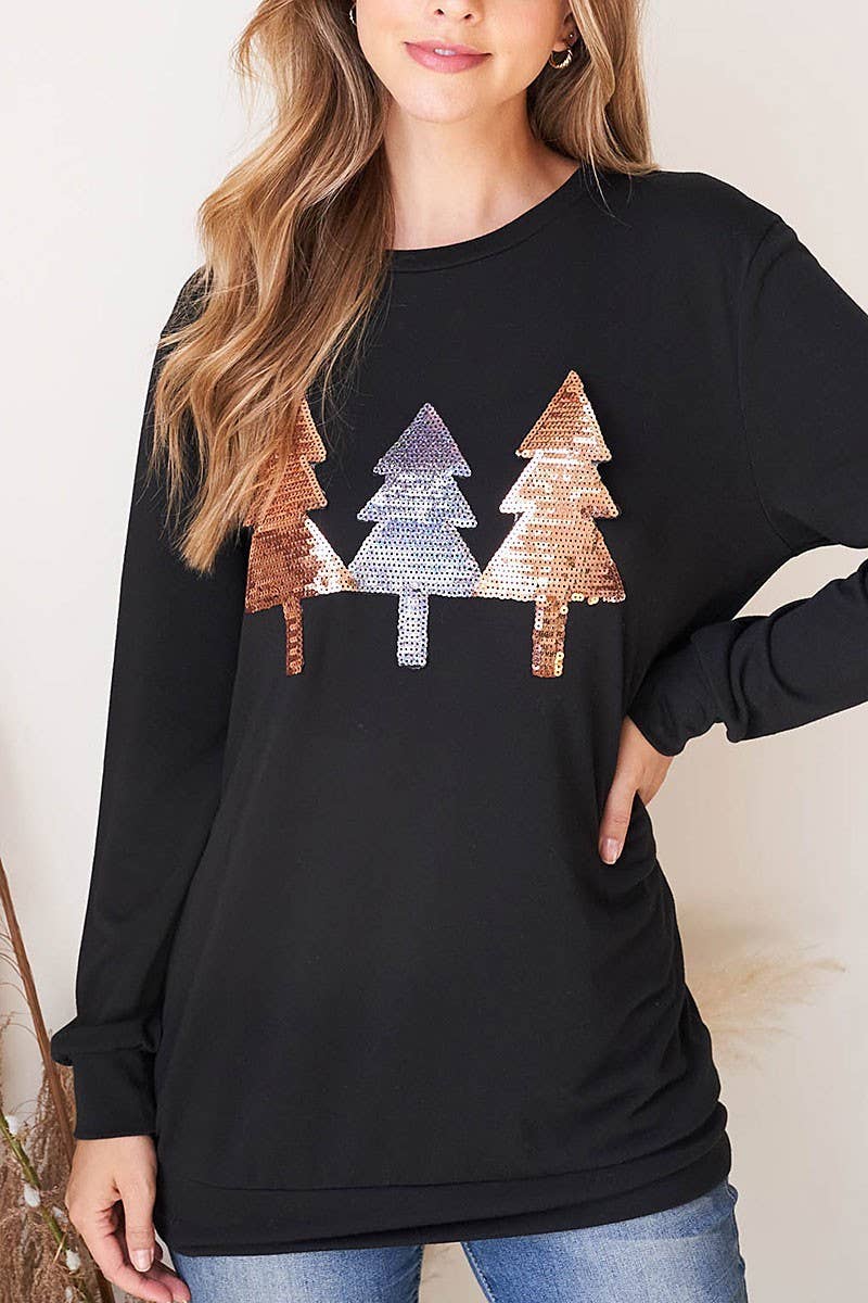 Fun Curvy Sequin Top W290