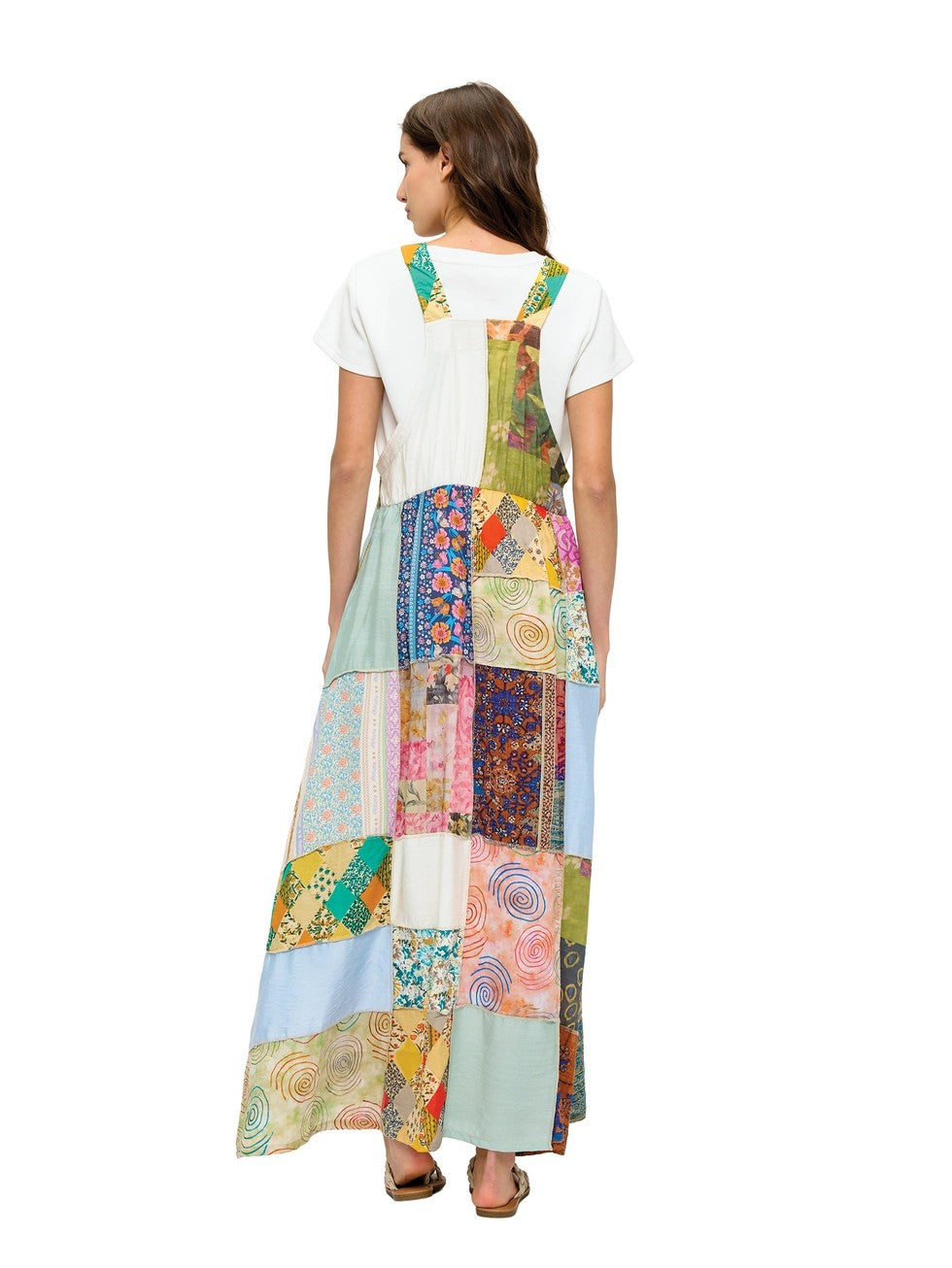 Boho Patchwork Overall Maxi Dress A298