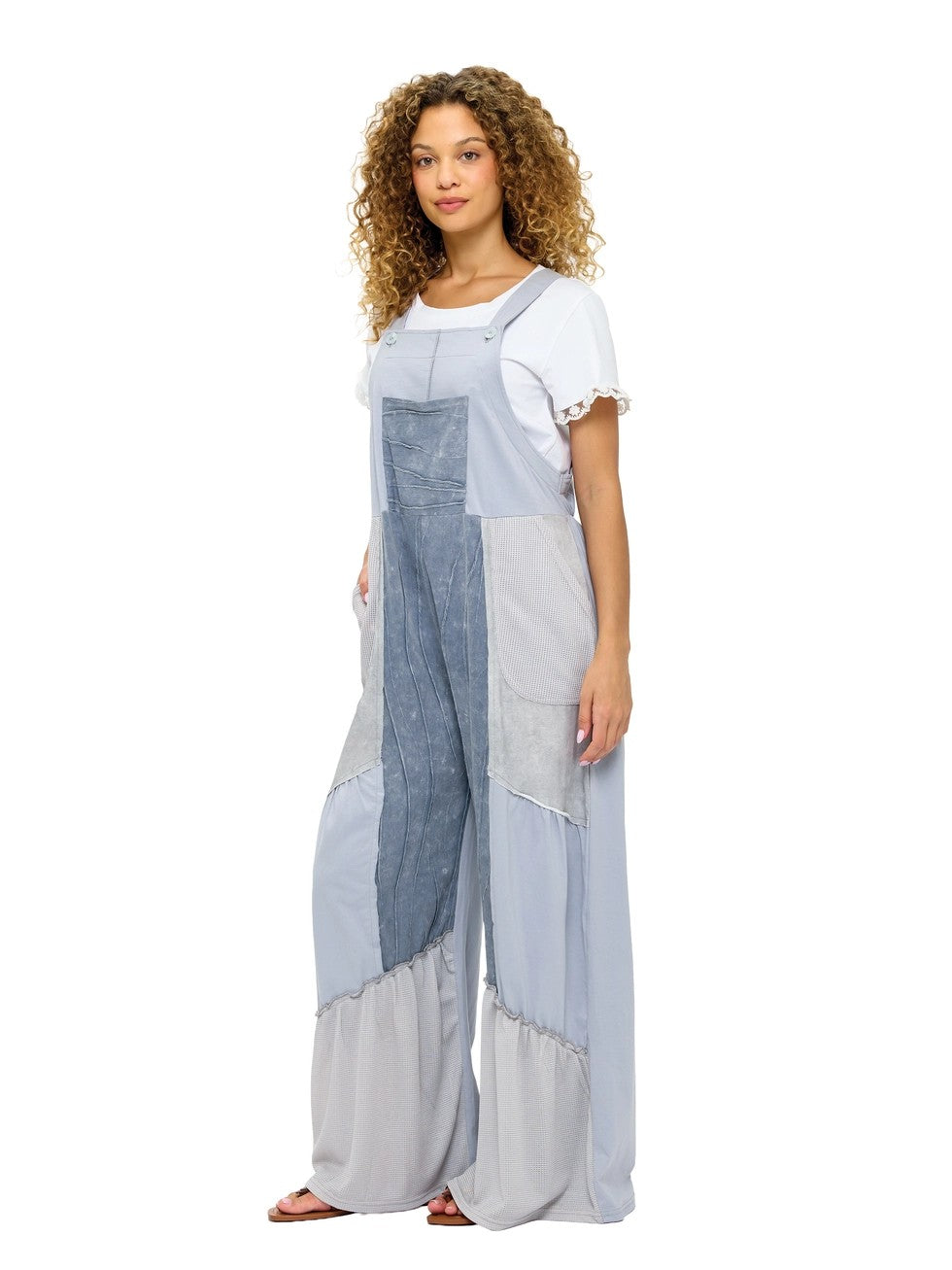 Vintage Washed Ruffled Overall A299