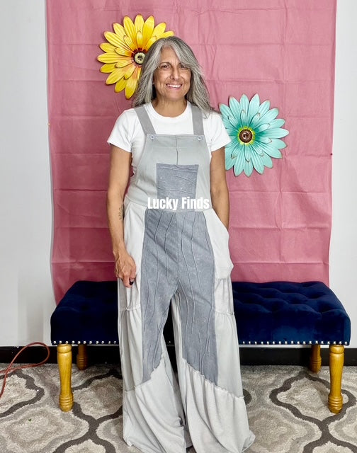 Vintage Washed Ruffled Overall A299
