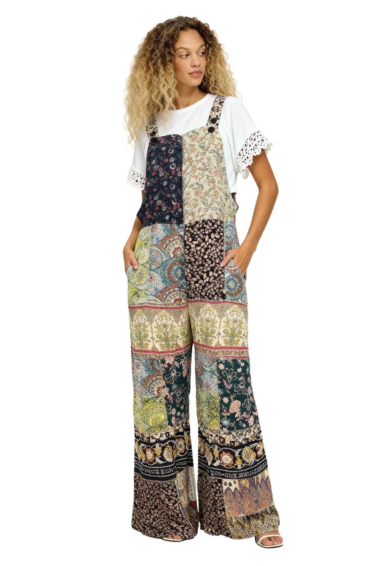 Boho Overall Patchwork Jumpsuit A300