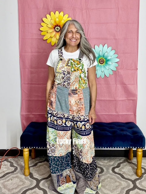 Boho Overall Patchwork Jumpsuit A300