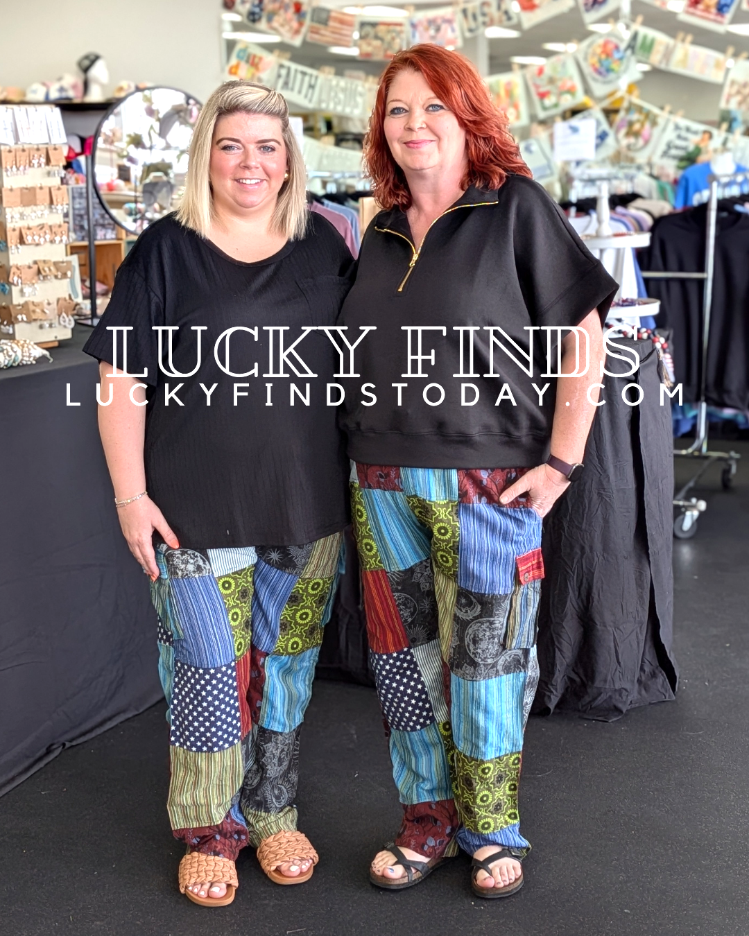Moon & Star Patchwork Curvy Pants A320