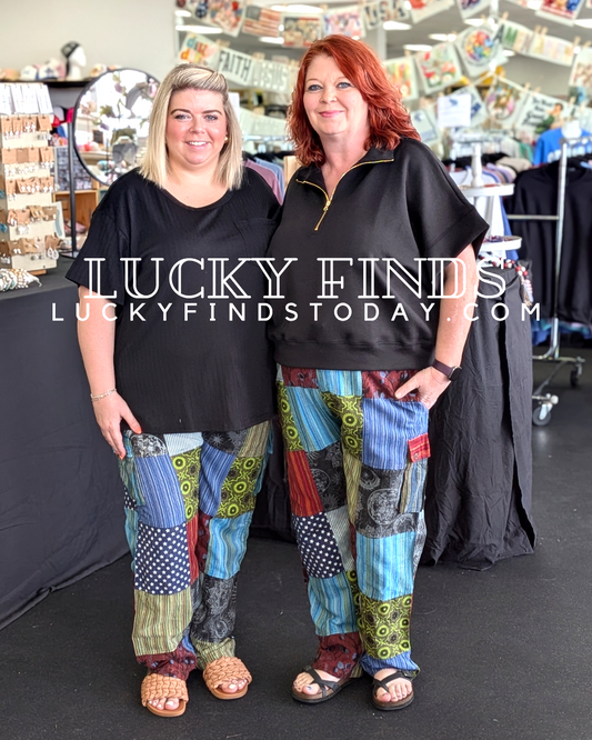 Moon & Star Patchwork Curvy Pants A320