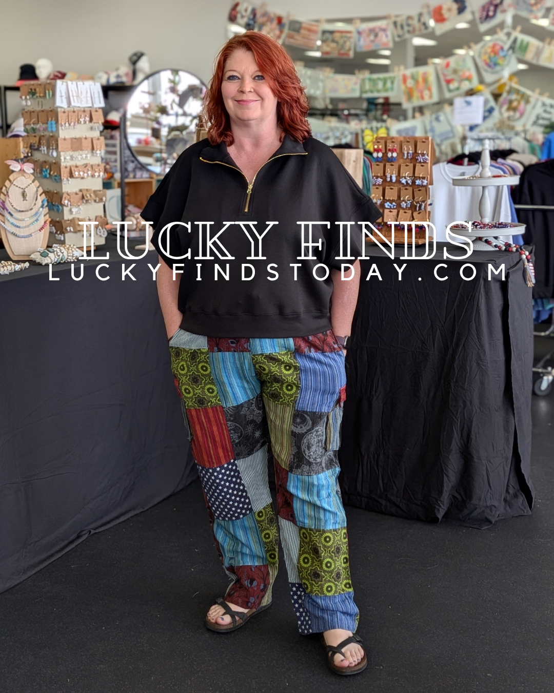 Moon & Star Patchwork Curvy Pants A320