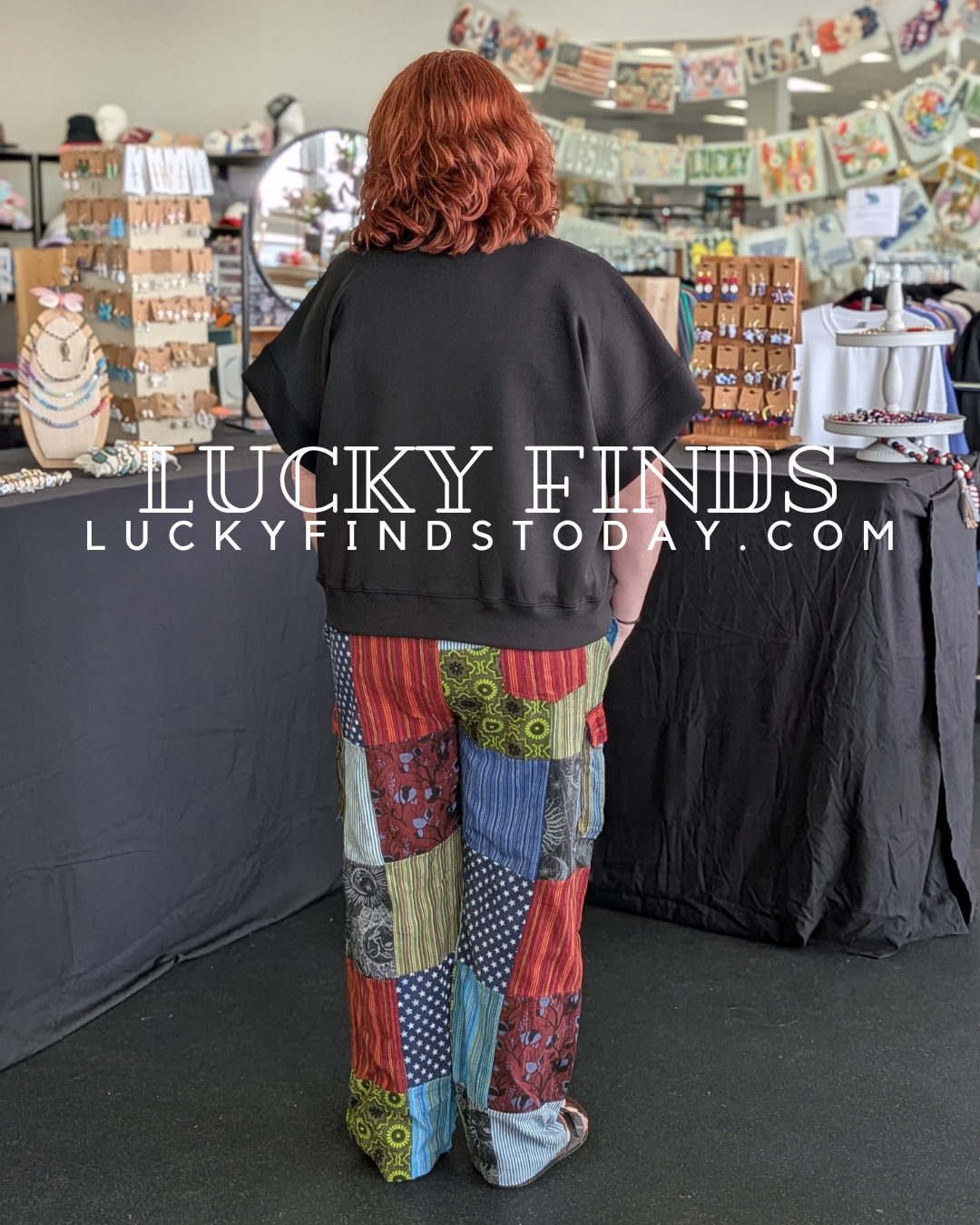Moon & Star Patchwork Curvy Pants A320