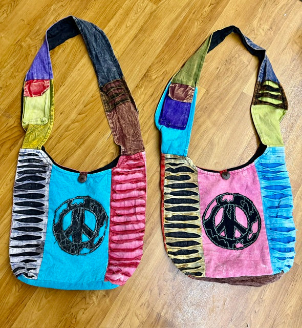 Vintage Hippie Peace Crossbody Bag A328
