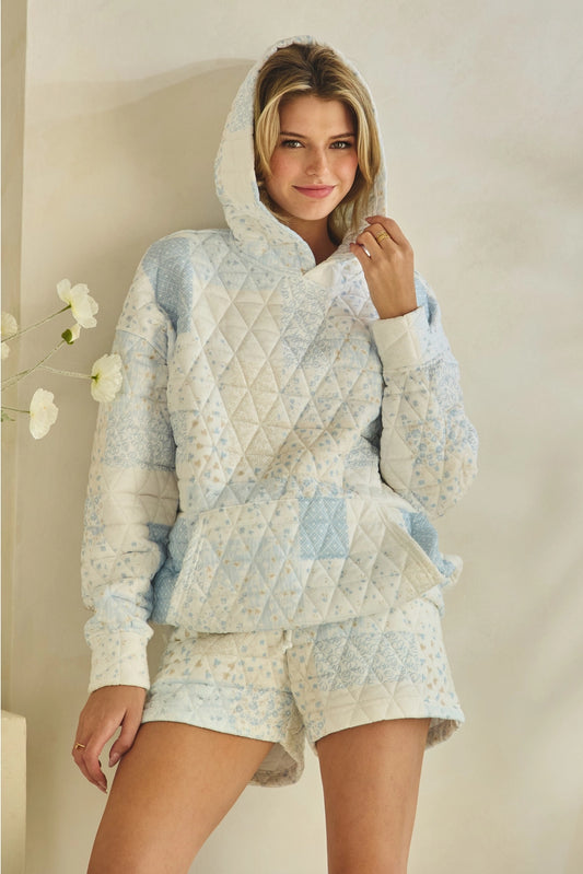 Rosy Smile Quilted Hoodie A339