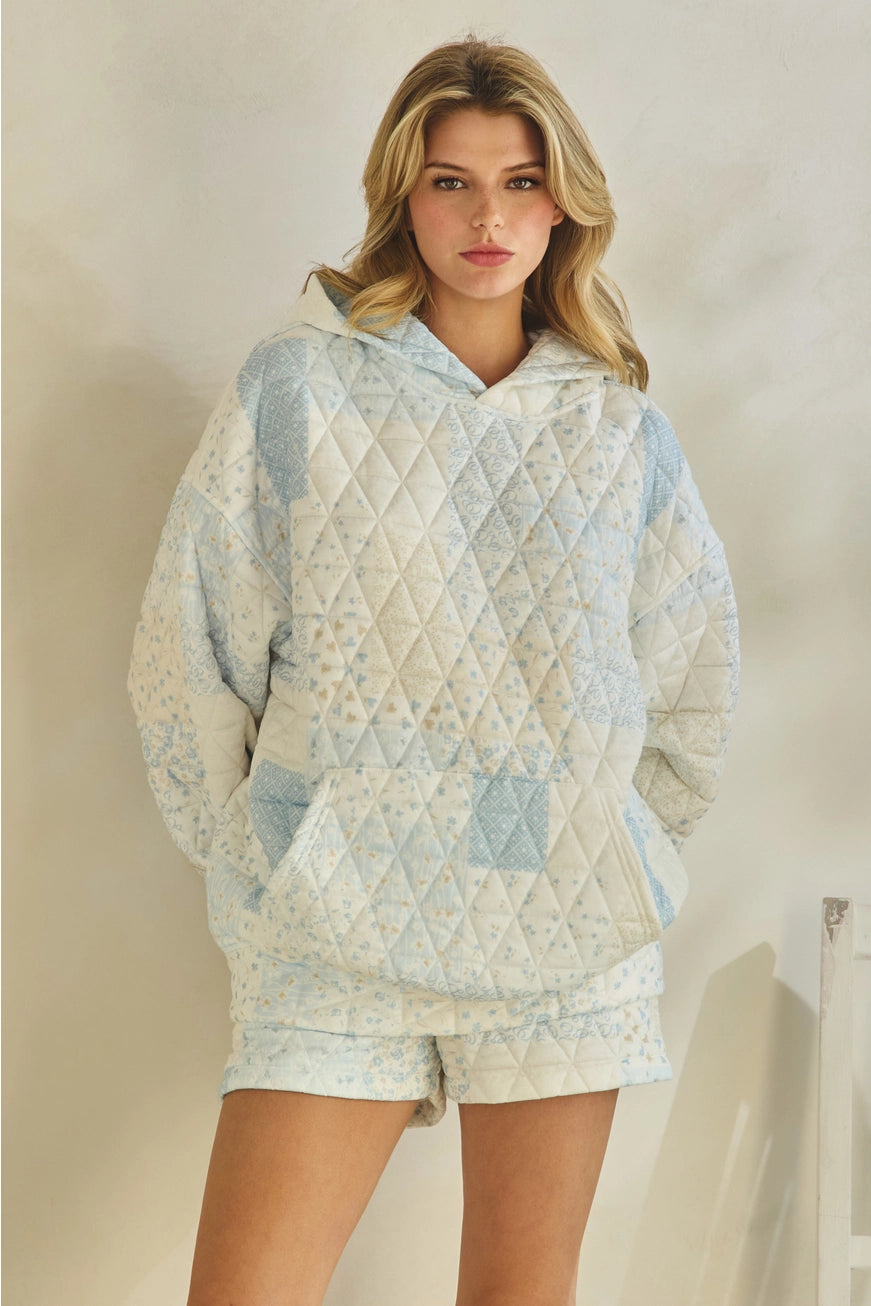 Rosy Smile Quilted Hoodie A339