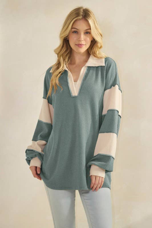 Magic Curvy Contrast Tunic Top A344