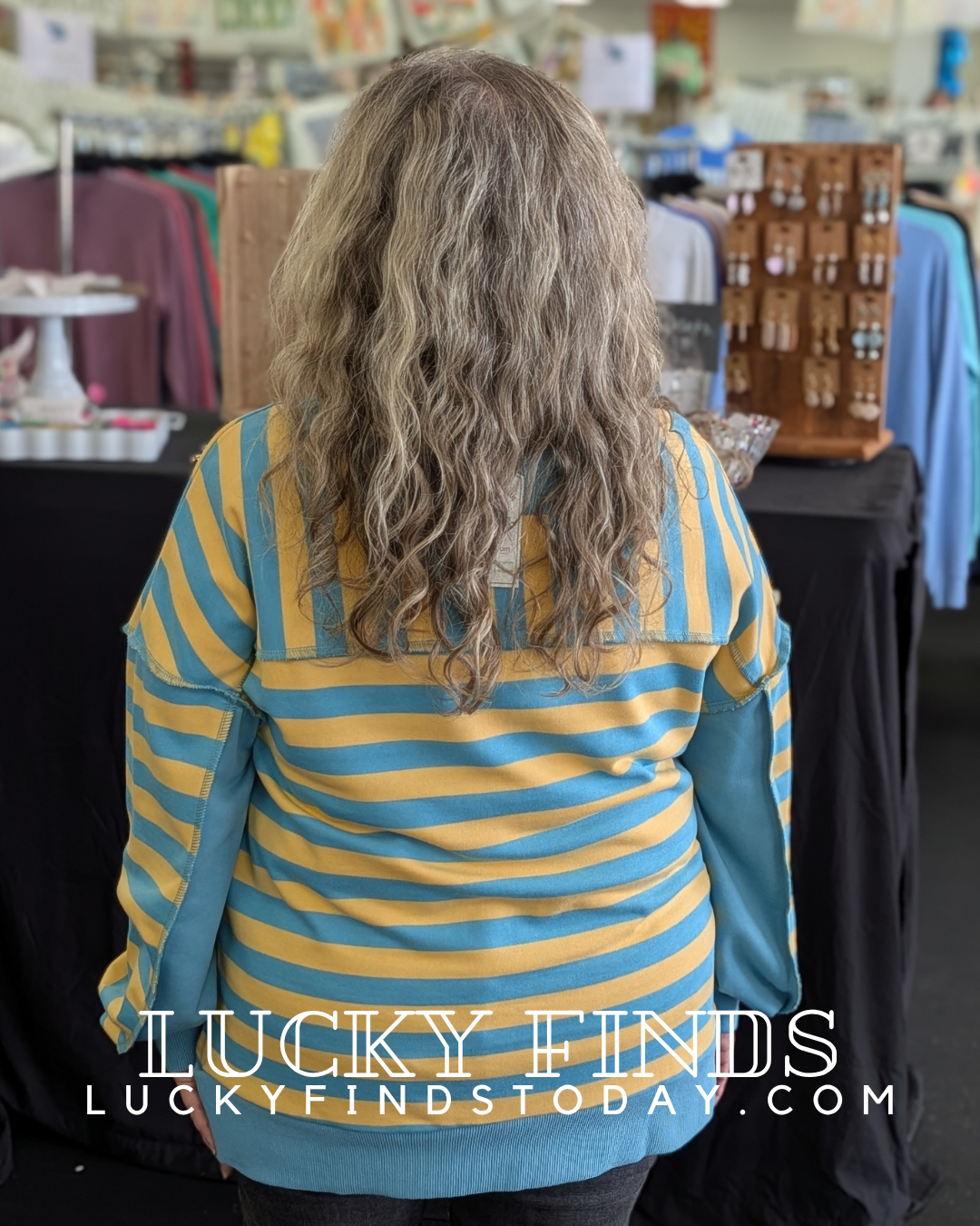 Casual Striped Henley Top A349