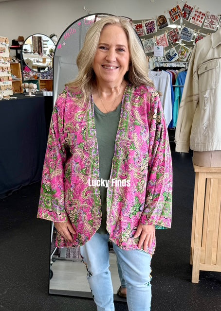 Vintage Patchwork Open Cardigan A352