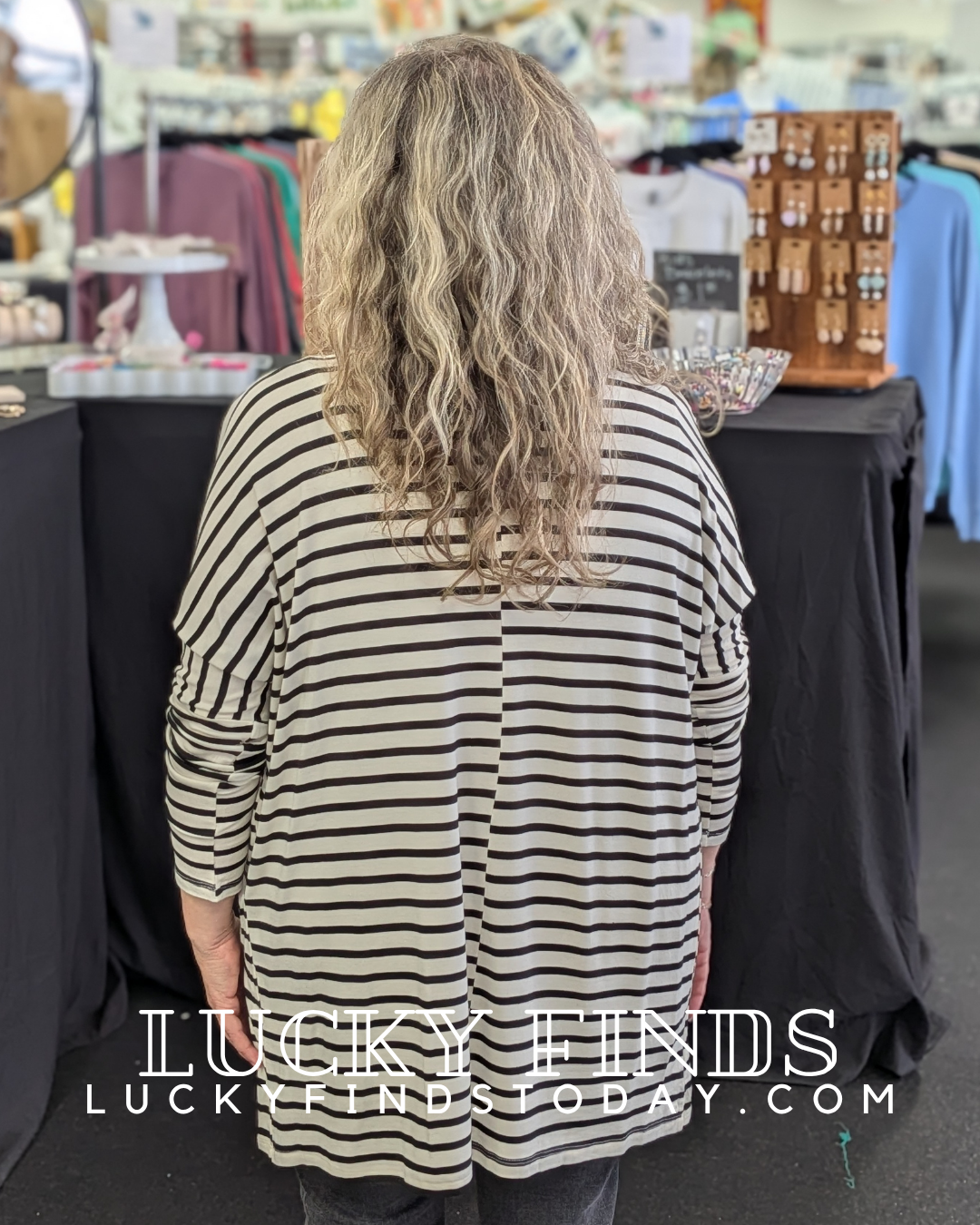 Casual Striped Oversized Top A354