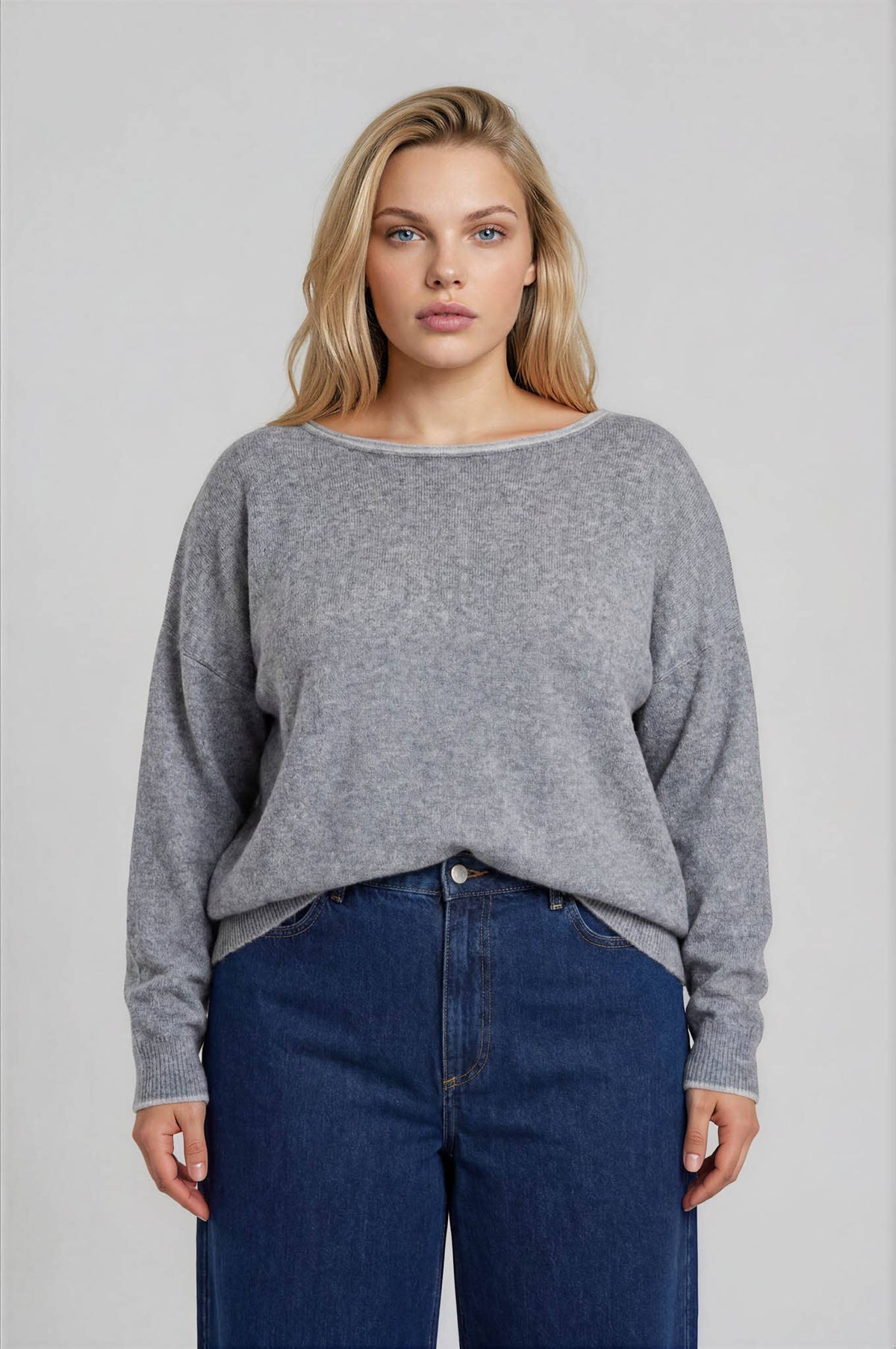 My Curvy Contrast Sweater Top A370