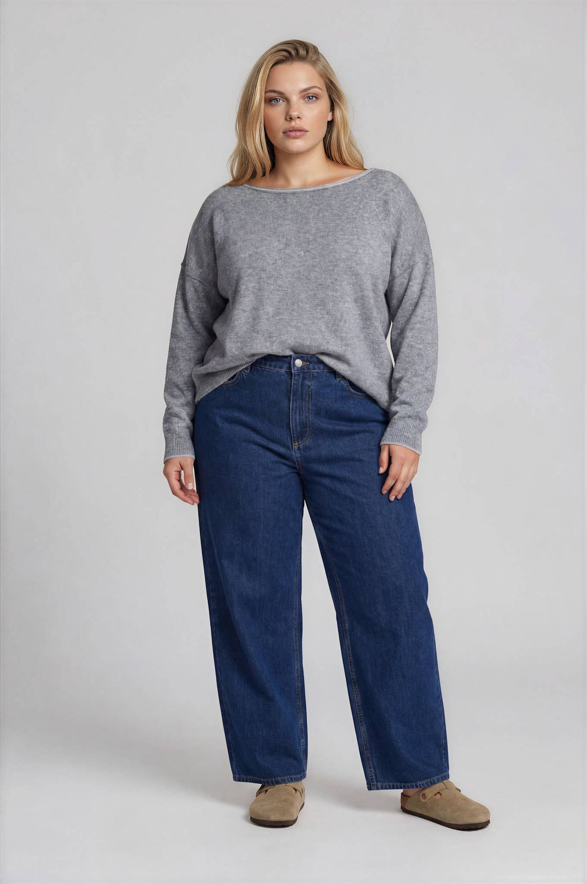 My Curvy Contrast Sweater Top A370