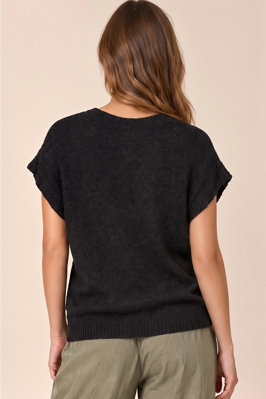 Fancy Knit Sweater Top A376