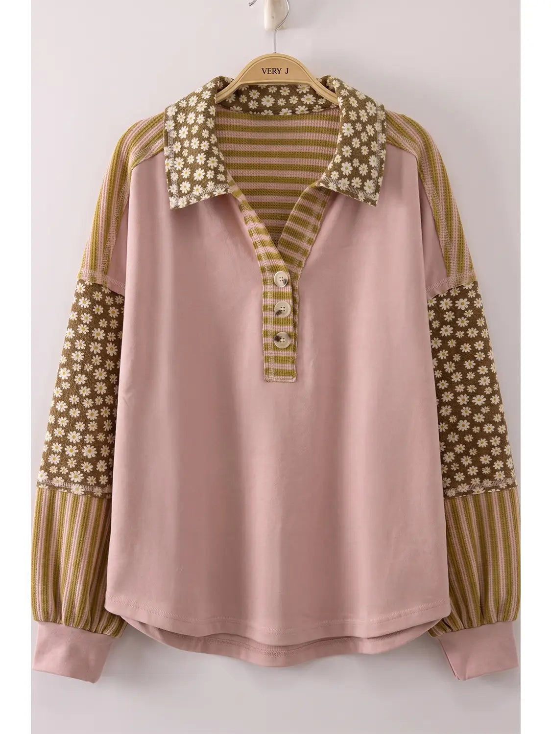 Sweet Daisy Stripe Contrast Top A379