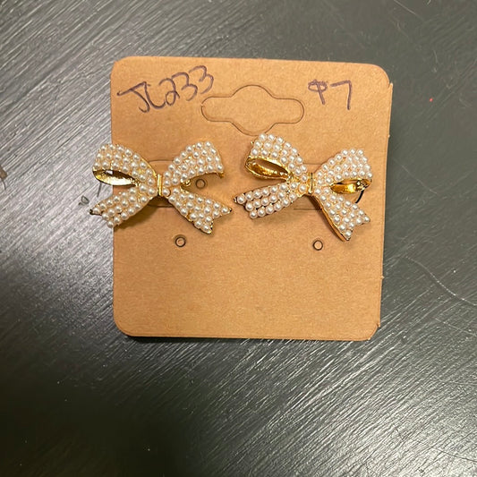 Pearl bow earrings JC233