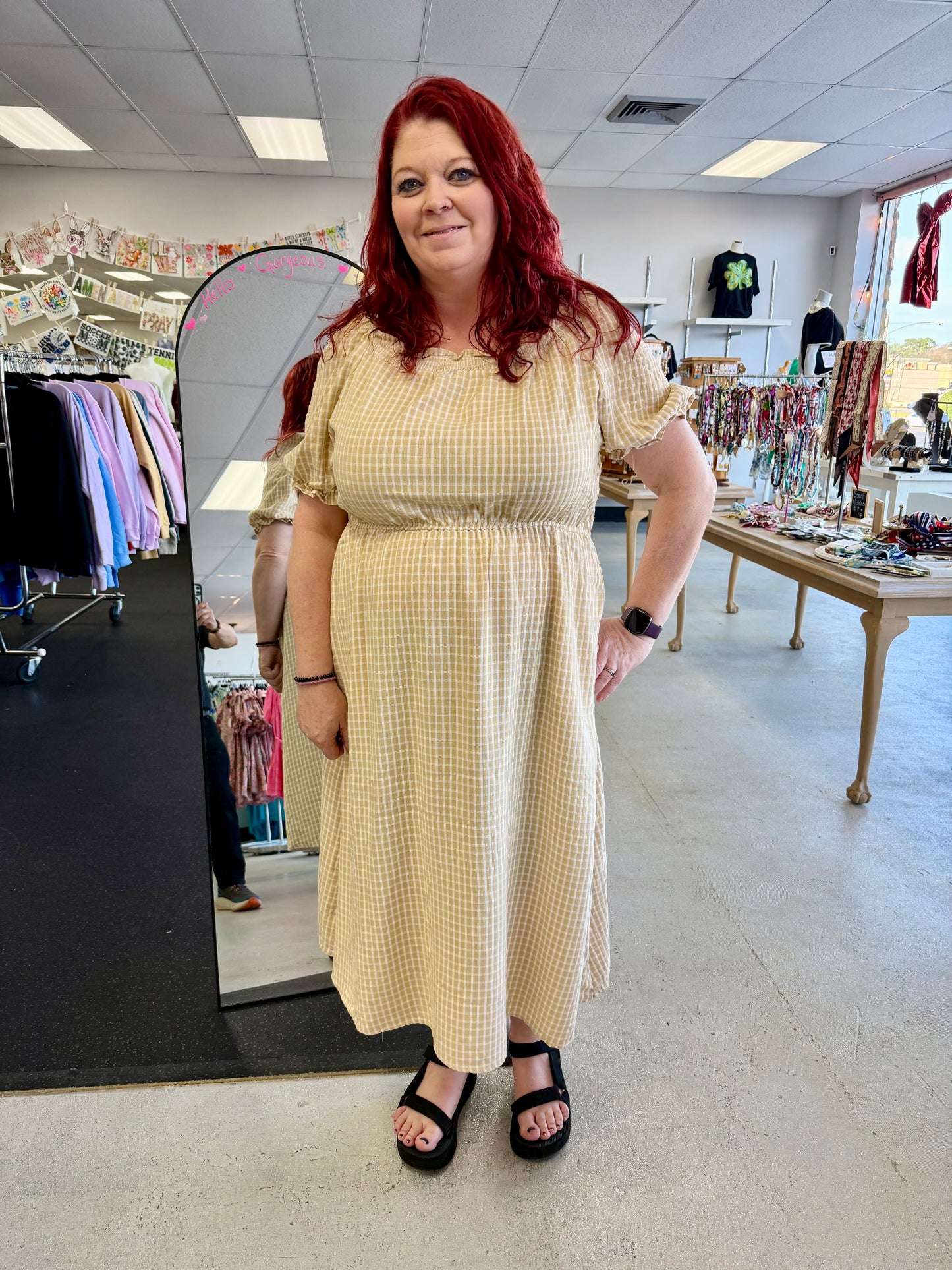 Curvy Girl Plaid Maxi Dress W340