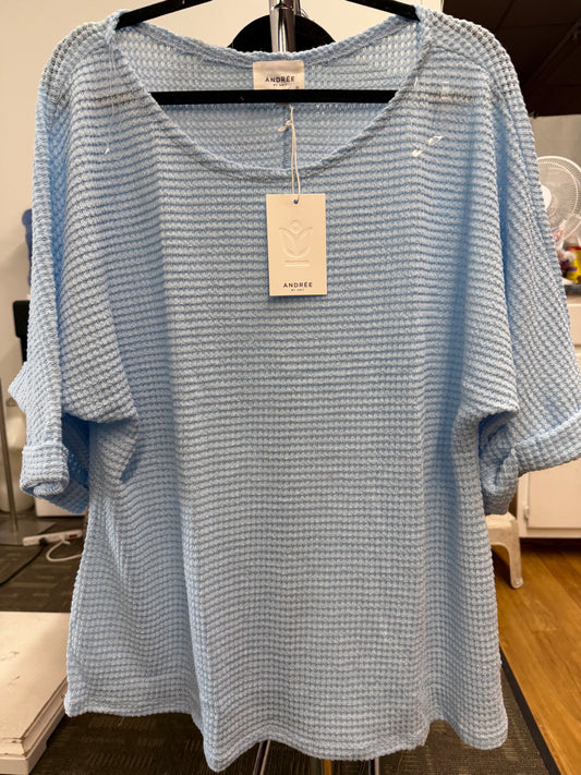 Casual Textured Curvy Top A291