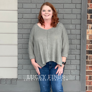 Florence Waffle Knit Curvy Top Z779