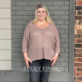 Florence Waffle Knit Curvy Top Z779