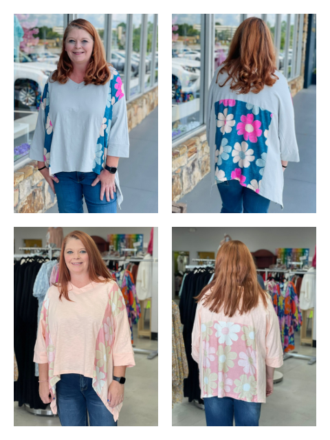 Wild Daisy Curvy Patch Top D1356