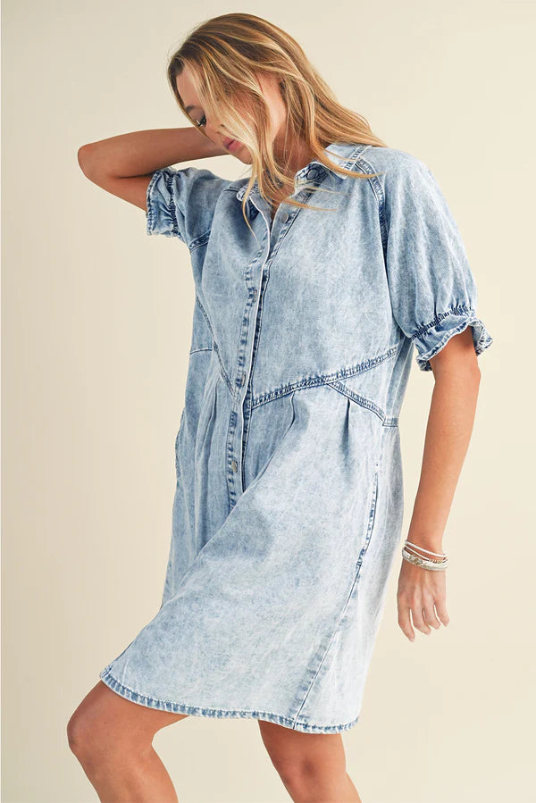 Amazing Retro Denim Dress D1529