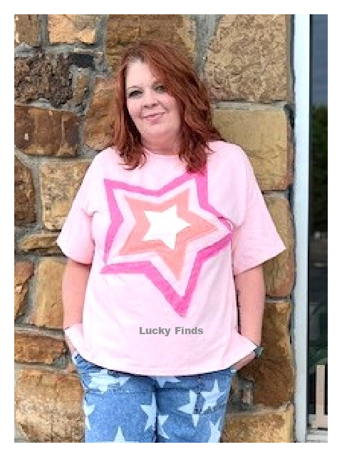 Multi Stars Patch Curvy Top D1560