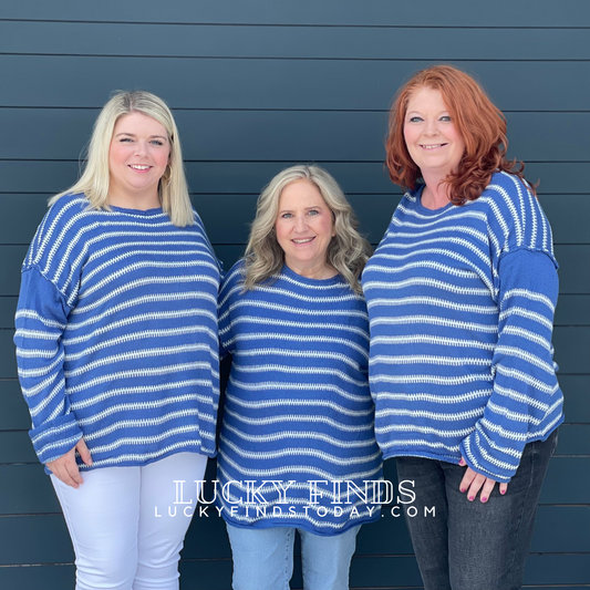 Cozy Vibrand Stripe Sweater D1578