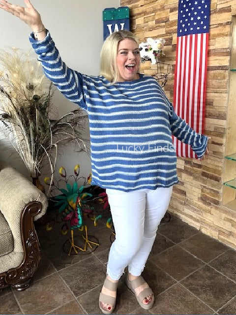 Cozy Vibrand Stripe Sweater D1578
