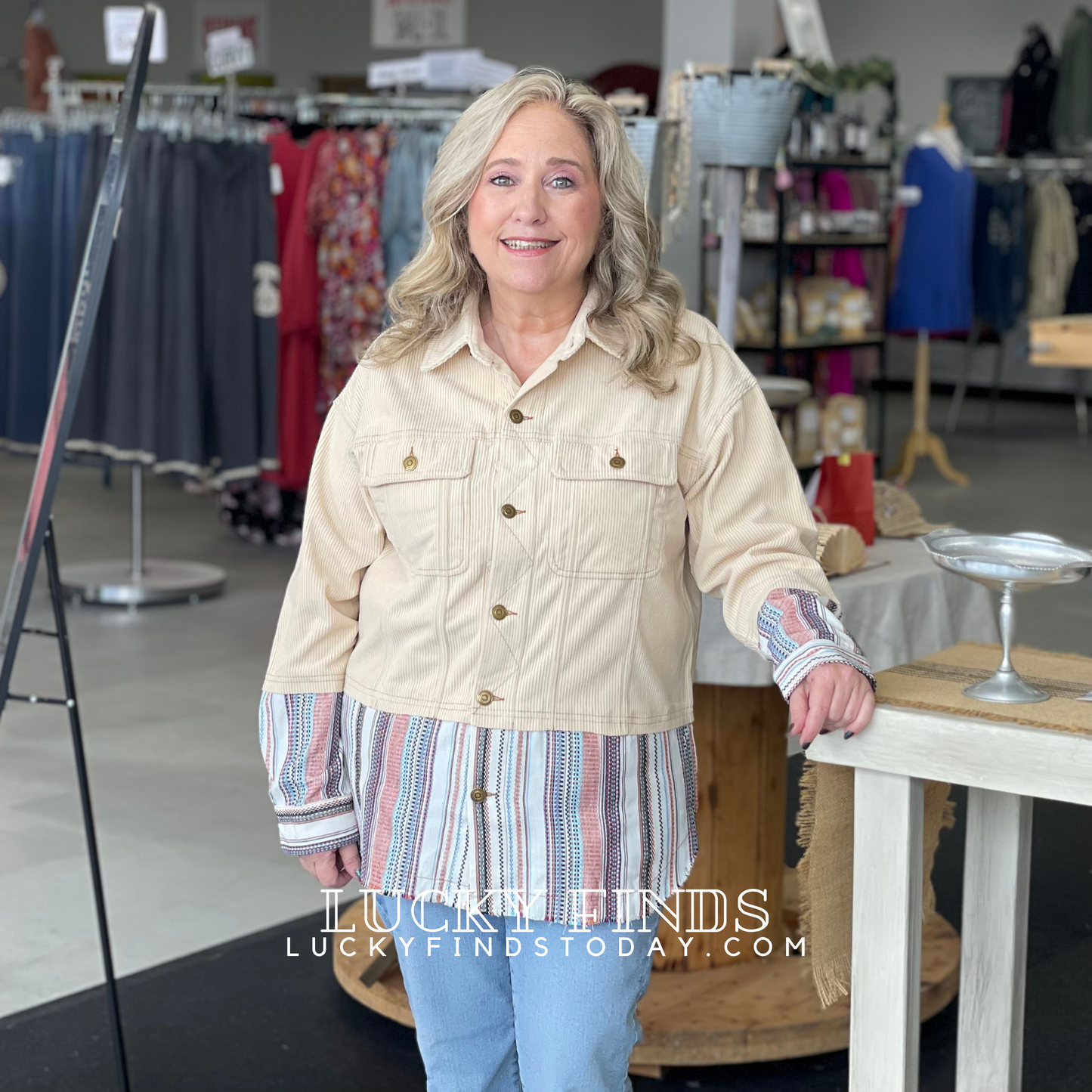 Double Weekend Corduroy Shacket D1586