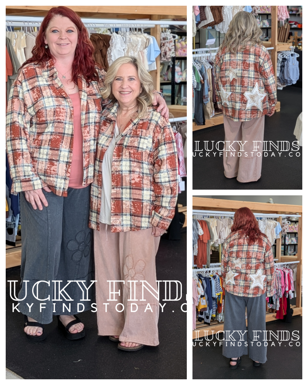 Madi Plaid Star Patch Top P370