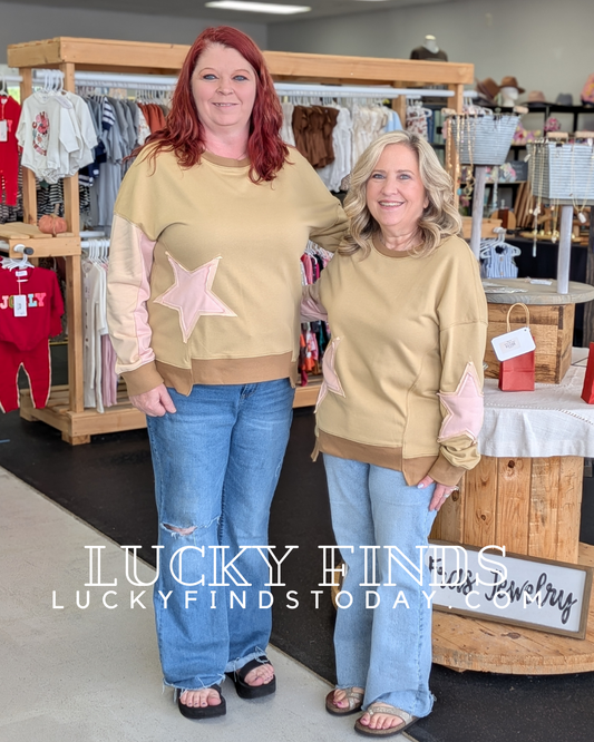 Lucky Star Patch Top D1606