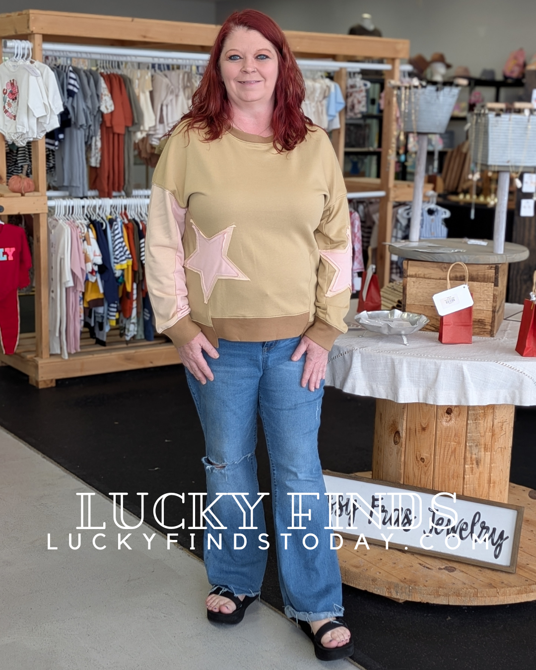 Lucky Star Patch Top D1606