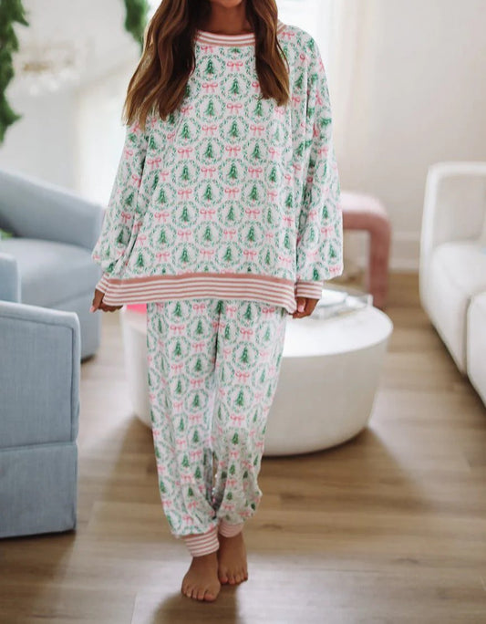Christmas Tree Contrast Pants Set D1616