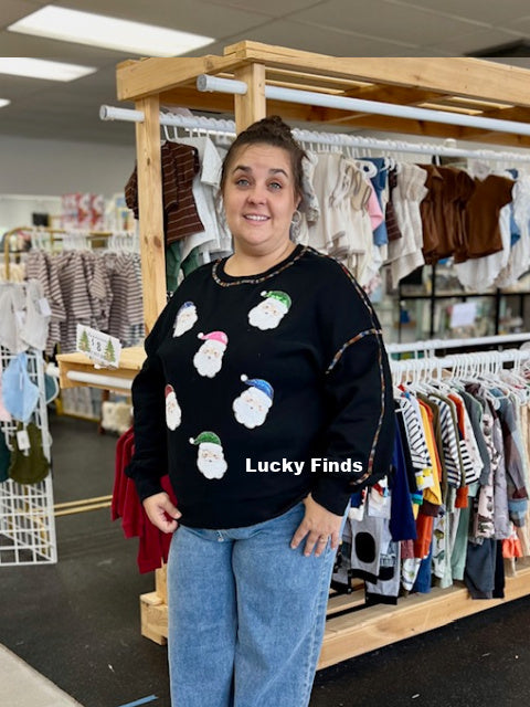 My Santa Sequin Patch Top D1620