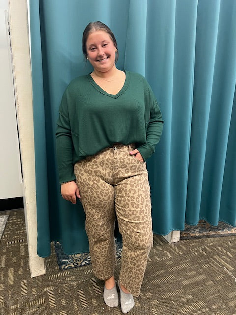 Madi's Leapard Print Jeans D1630