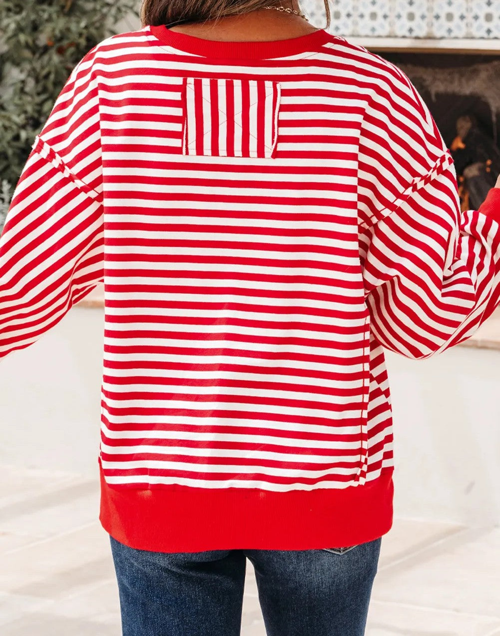 Holly Jolly Sequin Striped Top D1770