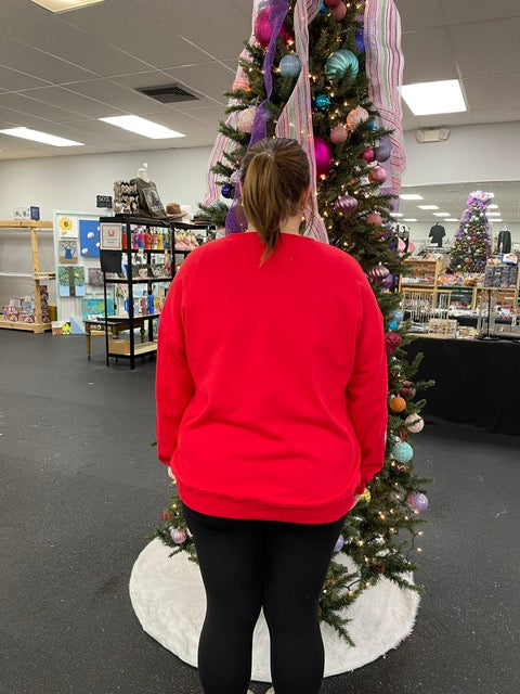 Red Santa Patch Top D1638